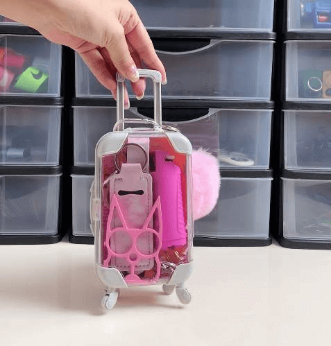 Mini keychain suitcase design keychain self-defense keychain accessories 11