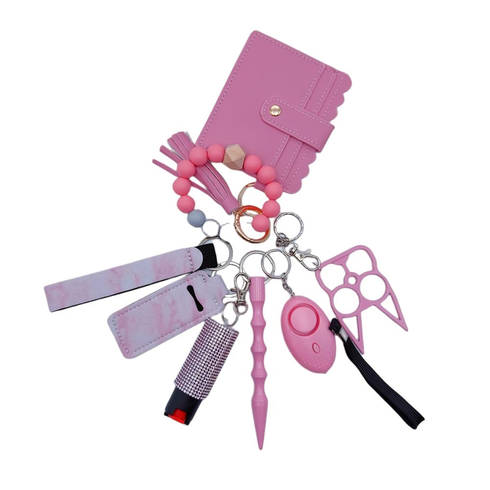 Conjunto de 8 piezas de pulsera y billetera con cierre de presión para mujer