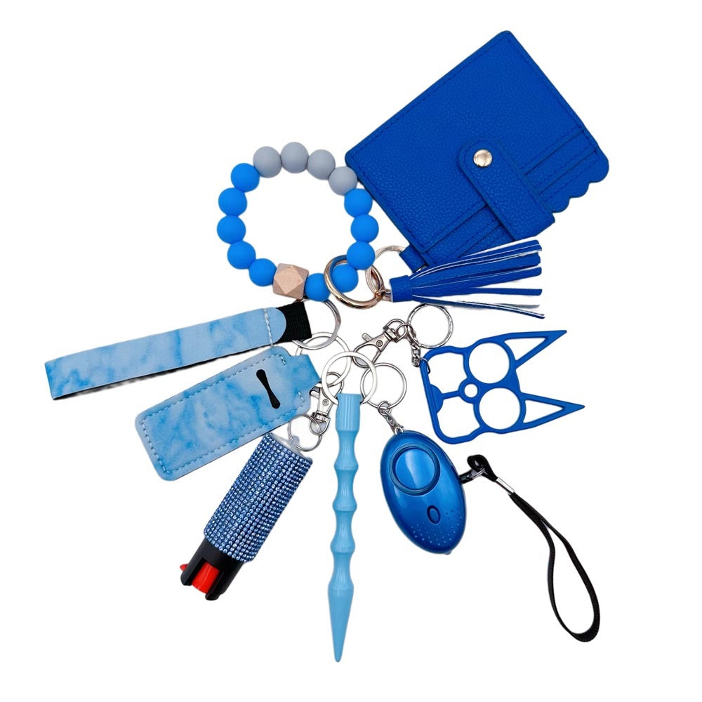 Conjunto de 8 piezas de pulsera y billetera con cierre de presión para mujer